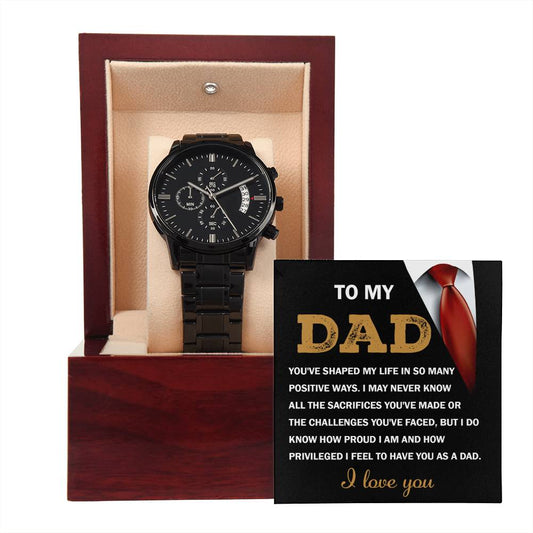 Dad-Shaped My Life-Metal Chronograph Watch