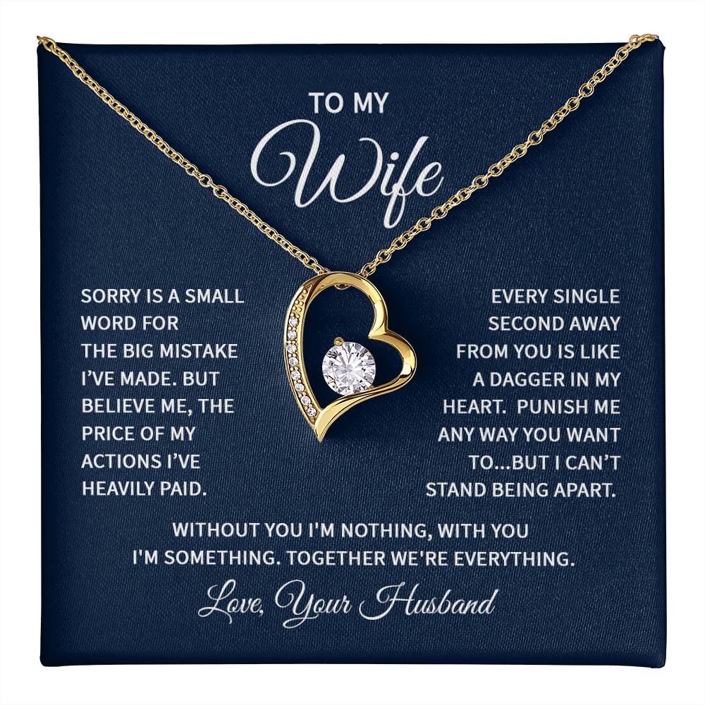 To my wife - sorry is a small word